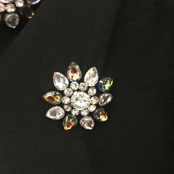 Beautiful Black Open Front Top Cardigan with Rhinestones - Picture 2 of 5